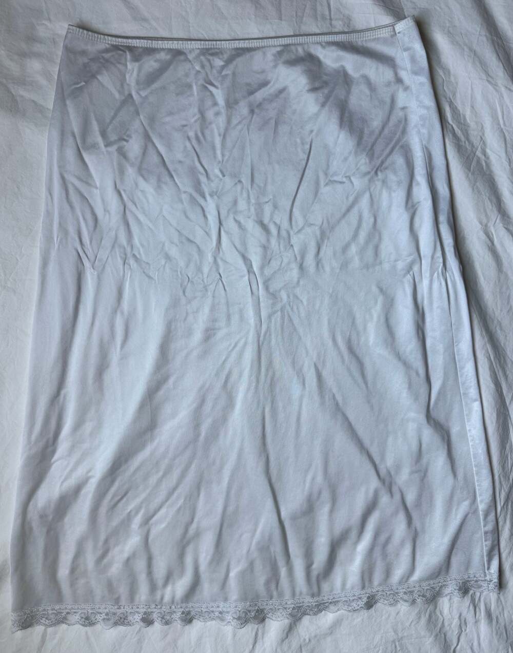 Vintage Deena White Lace-Trim Half Slip Skirt